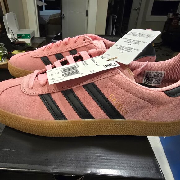 adidas Gazelle ADV Light Pink / Core Black Skateboarding JR7106 Mens Sz 10 NEW - Picture 10 of 11